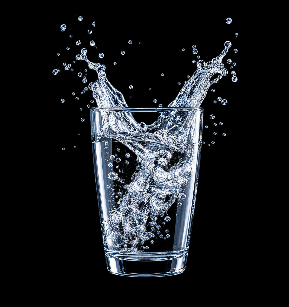 Glass of water representing hydration during a fasting routine